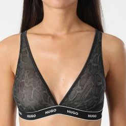 Offres ⭐ Brassière Femme Python Noir de HUGO 🎉