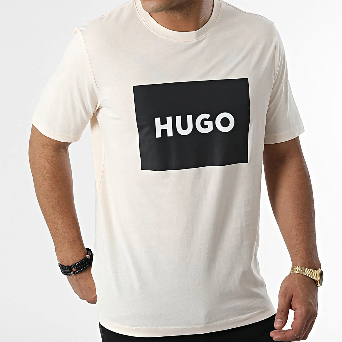 Promo 😀 Tee 👕 Shirt 50467952 Beige de HUGO ✔️ 5 Promo 😀 Tee 👕 Shirt 50467952 Beige de HUGO ✔️ – Image 3