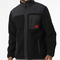 Bon marché 🤩 Veste Zippée Polaire Demongras 50475855 Noir de HUGO 🔔