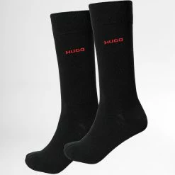 Nouveau 👏 Lot De 2 Paires De Chaussettes 50468099 Noir de HUGO 🥰