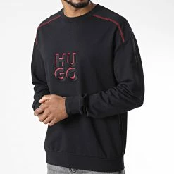 Offres ❤️ Sweat Crewneck Monologo 50478920 Noir de HUGO 👏 -Promos HUGO Boutique hugo 343746 50478920 001 20221020T152404 03