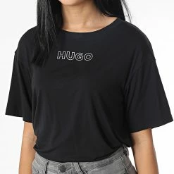 Remise ✔️ Tee 👚 Shirt Femme 50480615 Noir de HUGO 🥰 -Promos HUGO Boutique hugo 343754 50480615 001 20221103T112339 03