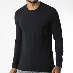 Sortie 🌟 Tee 👕 Shirt Manches Longues RN 50485298 Noir de HUGO 🌟