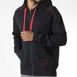 Coupon 🌟 Sweat Zippé Capuche Monologo 50478933 Noir de HUGO 😉 -Promos HUGO Boutique hugo 343972 50478933 001 20221020T152331 03