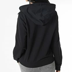 Budget 🛒 Sweat Zippé Capuche Femme A Bandes 50483855 Noir de HUGO 🌟 -Promos HUGO Boutique hugo 344588 50483855 002 20221103T112432 04