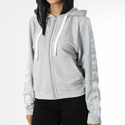 Les meilleures critiques de ✔️ Sweat Zippé Capuche Femme A Bandes 50483855 Gris Chiné de HUGO ❤️ -Promos HUGO Boutique hugo 344600 50483855 033 20221031T155120 03