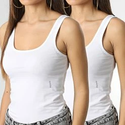 Budget 🤩 Lot De 2 Débardeurs Femme 50469682 Blanc de HUGO 👍