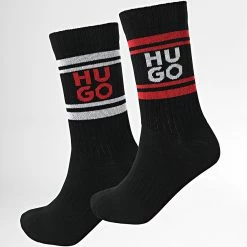 Grosses soldes ⌛ Lot De 2 Paires De Chaussettes 50484097 Noir de HUGO ✔️