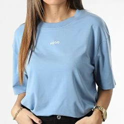 Sortie 🌟 Tee 👕 Shirt Femme 50480559 Bleu Ciel de HUGO 🤩 -Promos HUGO Boutique hugo 345349 50480559 451 20221117T094856 03