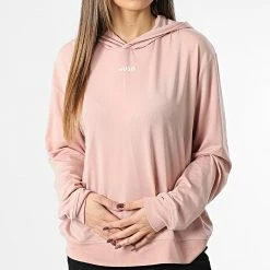 Bon marché 🧨 Tee 👚 Shirt Manches Longues Capuche Femme 50480538 Rose de HUGO 🌟 -Promos HUGO Boutique hugo 345352 50480538 687 20221117T094753 03