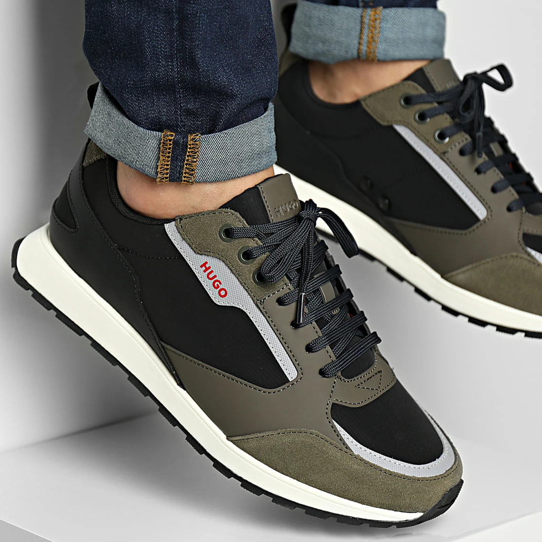 Vente flash 😀 Baskets Icelin Runner 50471304 Open Green de HUGO 🔔 3 Vente flash 😀 Baskets Icelin Runner 50471304 Open Green de HUGO 🔔