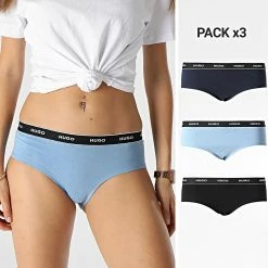 Top 10 ❤️ Lot De 3 Culottes Femme 50469658 Bleu Marine Noir de HUGO ❤️