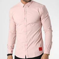 Meilleur prix 🔔 Chemise Manches Longues 50475687 Rose de HUGO 👏