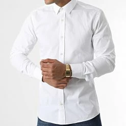 Budget 🛒 Chemise Manches Longues Elisha 02 50479219 Blanc de HUGO 🛒