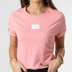 Promo 👍 Tee 👚 Shirt Femme 50479489 Rose de HUGO 🔥 -Promos HUGO Boutique hugo 346853 50479489 677 20221118T161010 03