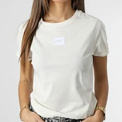 Top 10 🔥 Tee 👕 Shirt Femme 50479489 Beige de HUGO 🔔