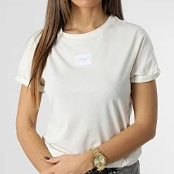 Top 10 🔥 Tee 👕 Shirt Femme 50479489 Beige de HUGO 🔔 -Promos HUGO Boutique hugo 346969 50479489 110 20221114T122800 03