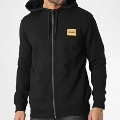 Promo 🛒 Sweat Zippé Capuche Daple 50484720 Noir Doré de HUGO ✨ -Promos HUGO Boutique hugo 347028 50484720 001 20221109T161909 03