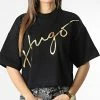 Le moins cher 🥰 Tee 👚 Shirt Femme Crop 50482939 Noir Doré de HUGO 🎉 -Promos HUGO Boutique hugo 347168 50482939 001 20221118T155107 01