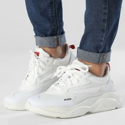 Coupon 🥰 Baskets Leon Runner 50487568 Open White de HUGO 😀