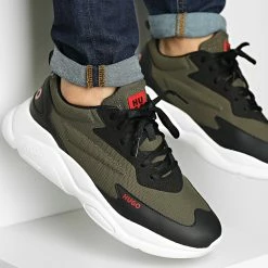 Offres 😉 Baskets Leon Runner 50487412 Dark Green de HUGO 😉