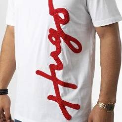 Nouveau 💯 Tee 👚 Shirt Dyton 50482884 Blanc de HUGO 🔥 -Promos HUGO Boutique hugo 347519 50482884 100 20221114T140434 02