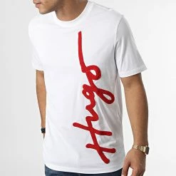 Nouveau 💯 Tee 👚 Shirt Dyton 50482884 Blanc de HUGO 🔥 -Promos HUGO Boutique hugo 347519 50482884 100 20221114T140436 03