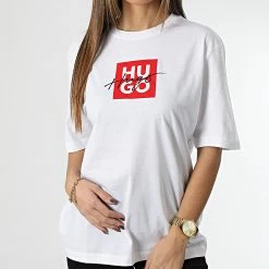 Le moins cher 🌟 Tee 👚 Shirt Femme 50485373 Blanc de HUGO 🎁