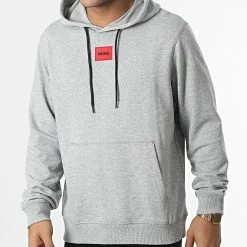 Meilleur prix 🧨 Sweat Capuche Daratschi 214 50458700 Gris Chiné de HUGO 🔥