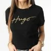 Budget 🌟 Tee 👚 Shirt Femme 50485034 Noir Doré de HUGO 👍 -Promos HUGO Boutique hugo 347539 50485034 001 20221115T145153 01