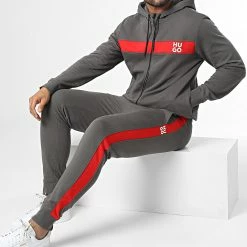 Promos HUGO Boutique 28 Meilleur prix 🤩 Ensemble De Survetement Dapie Doaky 50485042 Gris Anthracite de HUGO 🔔