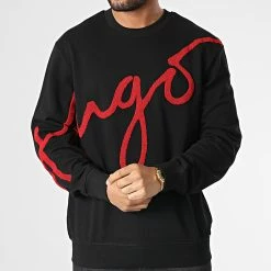 Meilleure affaire ❤️ Sweat Crewneck Diraffe 50482922 Noir de HUGO 🎁 -Promos HUGO Boutique hugo 348233 50482922 001 20221118T145434 03