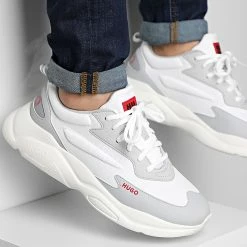 De gros 🔥 Baskets Leon Runner 50487412 White de HUGO ⌛