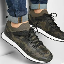 Vente flash 🔥 Baskets Icelin Runner 50459844 Open Green de HUGO 👏