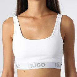 Meilleure affaire ⌛ Brassière Femme Sporty Logo 50469631 Blanc de HUGO 👍