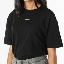 Meilleure vente 💯 Tee 👚 Shirt Femme Shuffle 50480559 Noir de HUGO 🛒 -Promos HUGO Boutique none 334340 50480559 001 20220906T151753 03
